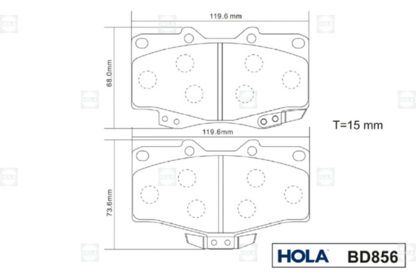 Sada brzdových platničiek kotúčovej brzdy HOLA